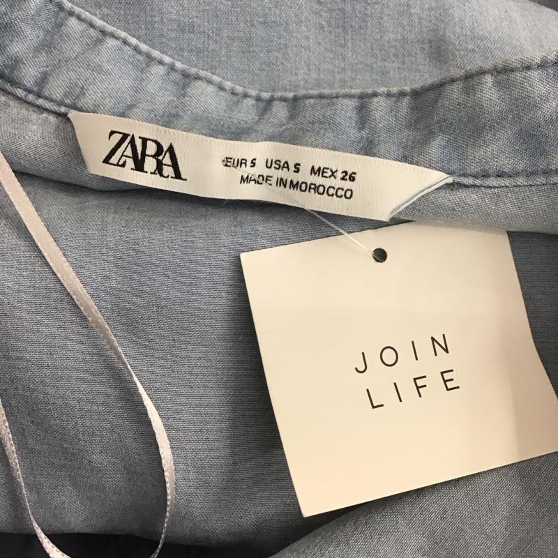 ザラ ZARA ワンピース ひざ丈スカート S 無地 水色 / ライトブルー /  レディース USED 古着 中古 10107261