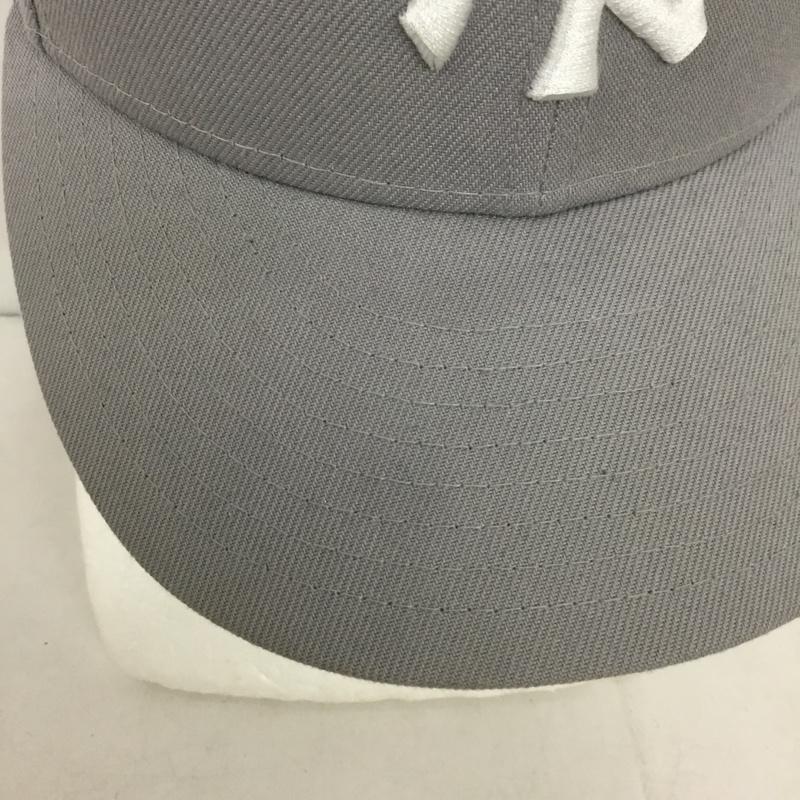 ニューエラ NEW ERA 帽子 キャップ NY ニューヨークヤンキース 59FIFTY 61.5cm ロゴ、文字 灰 / グレー /  メンズ USED 古着 中古 10140496
