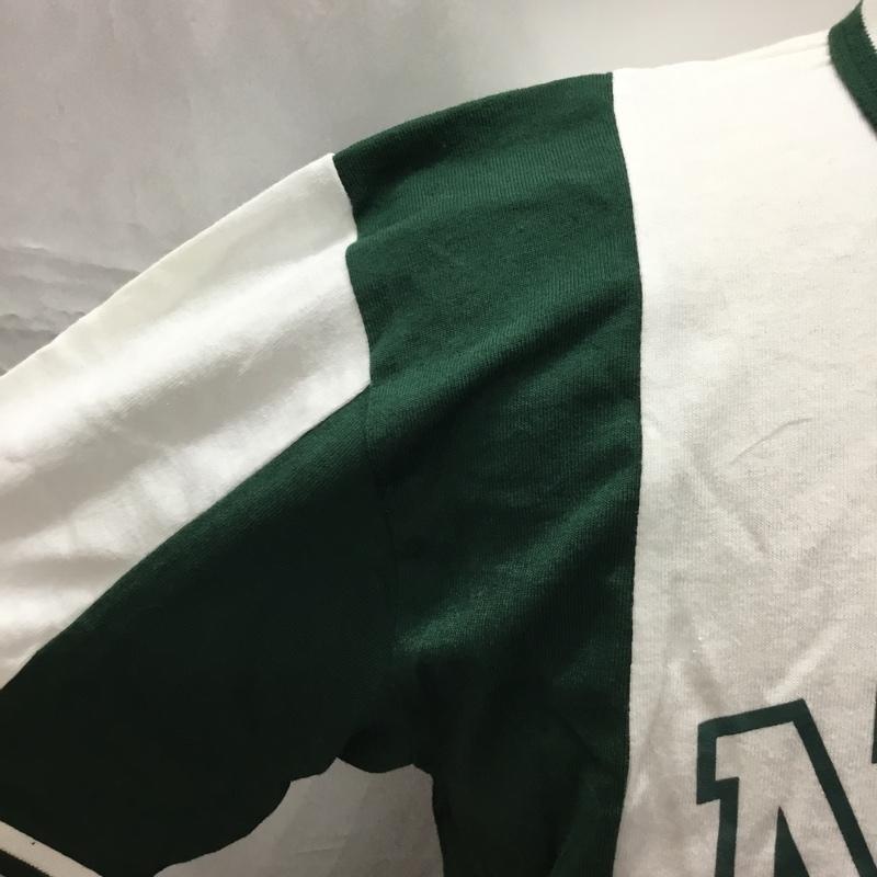 トミー TOMMY ポロシャツ 半袖 L ロゴ、文字 白 / ホワイト / X 緑 / グリーン /  メンズ USED 古着 中古 10112773