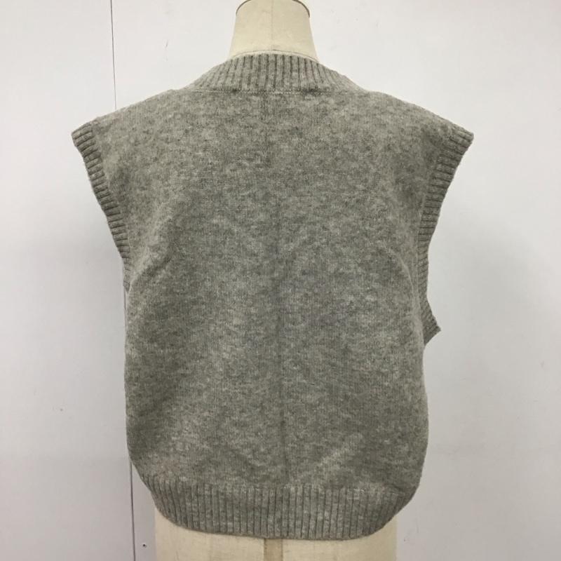 ザラ ZARA ベスト ベスト 2893 136 809 ニットベスト プルオーバー Vネック M 無地 灰 / グレー /  レディース USED 古着 中古 10122137