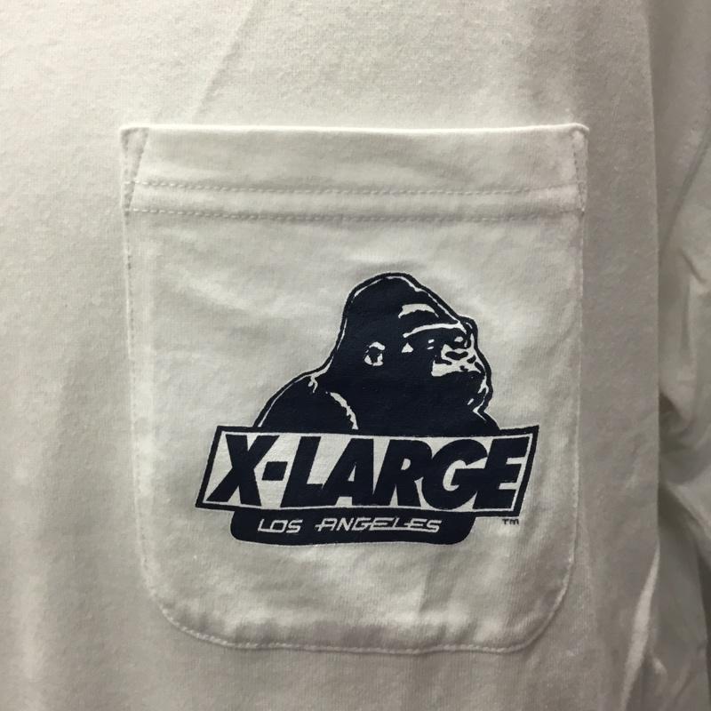 エクストララージ XLARGE Tシャツ 半袖 半袖カットソー プリントTシャツ クルーネックカットソー L プリント 白 / ホワイト /  メンズ USED 古着 中古 10121615