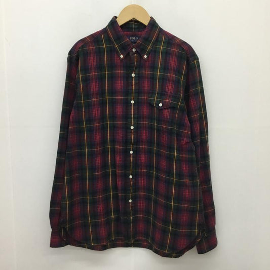 ポロラルフローレン POLO RALPH LAUREN シャツ、ブラウス 長袖 MNPOWOV16823174 L チェック 赤 / レッド / X 紺 / ネイビー /  メンズ USED 古着 中古 10138698