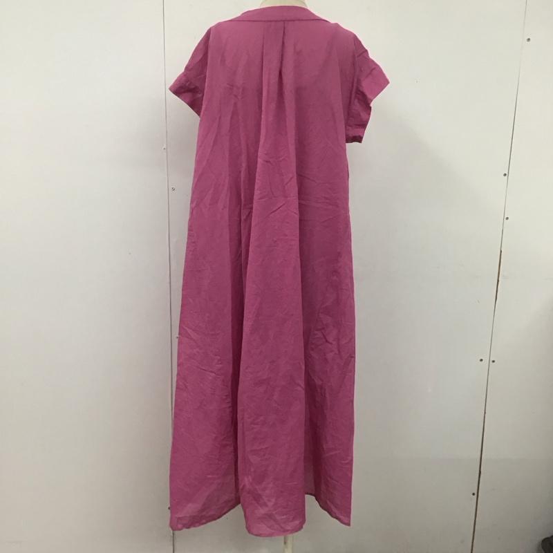 フリークスストア FREAK S STORE ワンピース ロングスカート 212-3171 スキッパー 半袖 FREE 無地 桃 / ピンク /  レディース USED 古着 中古 10107389