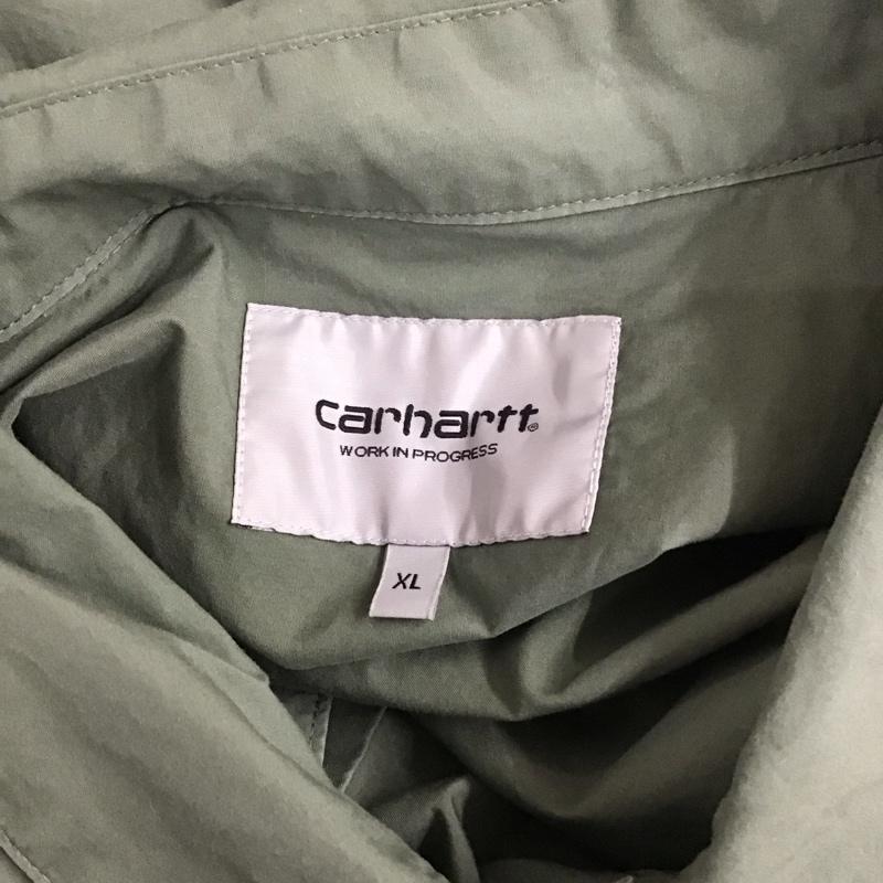 カーハート Carhartt シャツ、ブラウス 半袖 半袖シャツ カラーシャツ 半袖カットソー 無地シャツ XL ロゴ、文字 カーキ / カーキ /  メンズ USED 古着 中古 10112754