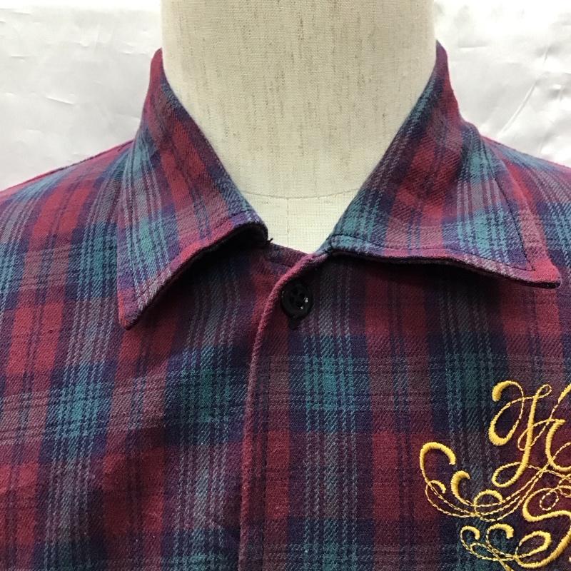 カスタムスタイル KUSTOMSTYLE シャツ、ブラウス 半袖 刺繍 ロゴ 胸ポケット L チェック マルチカラー / マルチカラー /  メンズ USED 古着 中古 10122617