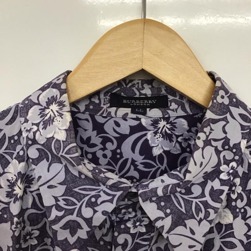 バーバリーロンドン Burberry London シャツ、ブラウス 半袖 半袖シャツ プリントシャツ ポケットシャツ LL プリント 紺 / ネイビー /  メンズ USED 古着 中古 10141220