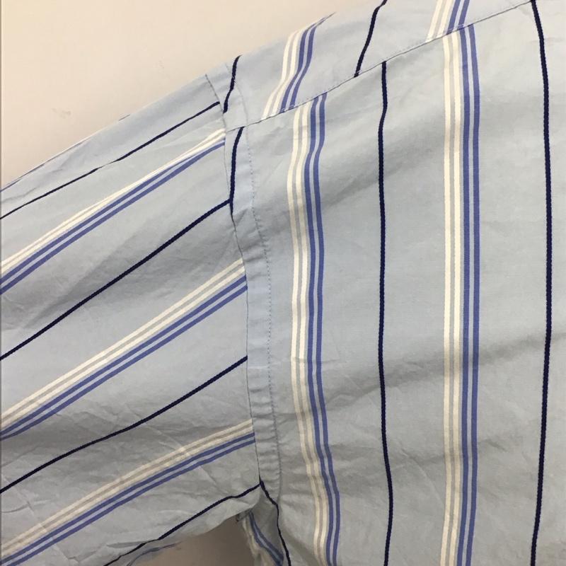 トミーヒルフィガー TOMMY HILFIGER シャツ、ブラウス 長袖 ストライプ コットン L ワンポイント 水色 / ライトブルー / X 白 / ホワイト / X 青 / ブルー /  メンズ USED 古着 中古 10116789