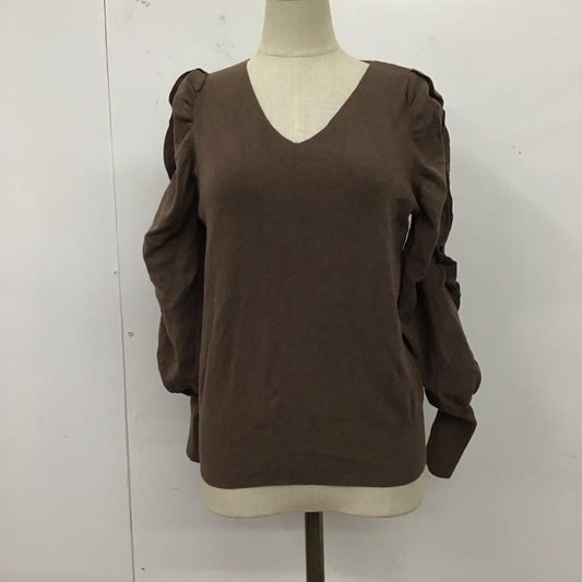 ノーリーズソフィ NOLLEY S Sophi カットソー 長袖 長袖カットソー Vネックカットソー ロングスリーブカットソー 38 無地 茶 / ブラウン /  レディース USED 古着 中古 10124576
