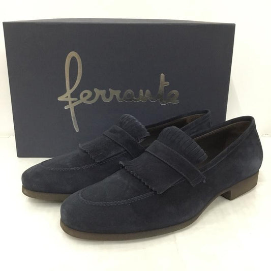 フェランテ FERRANTE ローファー ローファー MIAMI スエード 6 1/2 箱有 無地 紺 / ネイビー /  メンズ USED 古着 中古 10123626