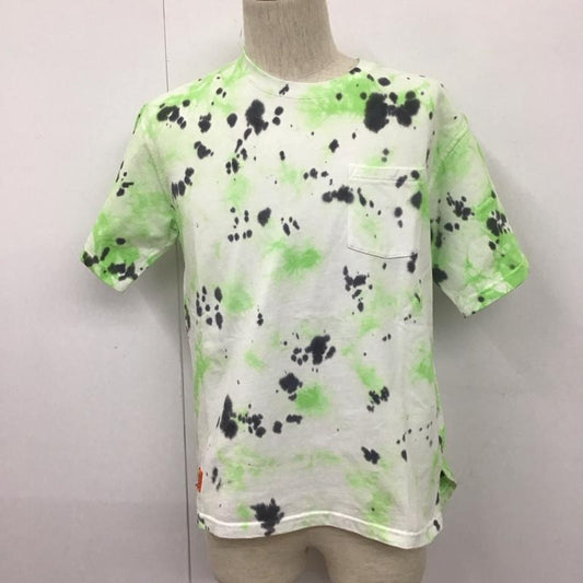 ルーカ RVCA Tシャツ 半袖 BB043-200 タイダイ スリーブロゴ S 総柄 白 / ホワイト / X 薄緑 / ライトグリーン / X 黒 / ブラック /  メンズ USED 古着 中古 10111563