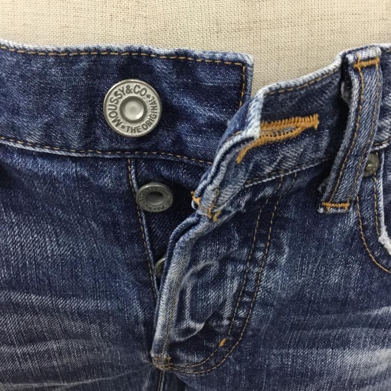 マウジー MOUSSY パンツ デニム、ジーンズ 0108AC11-5660 テーパードダメージデニムパンツ スリムパンツ デニムパンツ 無地 インディゴ / インディゴ /  レディース USED 古着 中古 10110104
