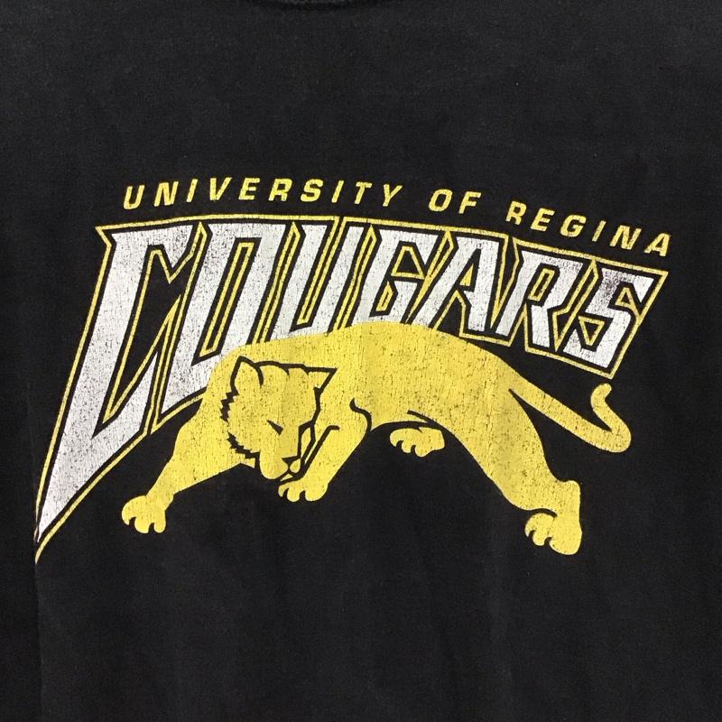 チャンピオン Champion Tシャツ 半袖 半袖カットソー プリントTシャツ クルーネックカットソー プリント 黒 / ブラック /  メンズ USED 古着 中古 10140651