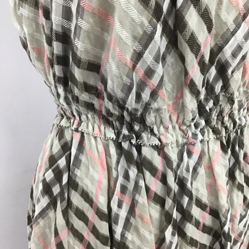 バーバリーブルーレーベル BURBERRY BLUE LABEL ワンピース ひざ丈スカート FM535-406-70 ノースリーブ ギャザー 38 チェック マルチカラー / マルチカラー /  レディース USED 古着 中古 10108586
