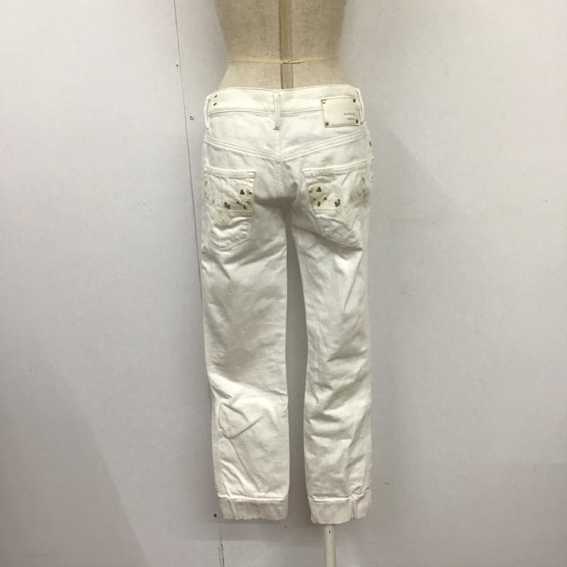 ディーゼル DIESEL パンツ デニム、ジーンズ デニムパンツ スリムパンツ 足首ゴム ジーンズ 26インチ 無地 白 / ホワイト /  レディース USED 古着 中古 10108465