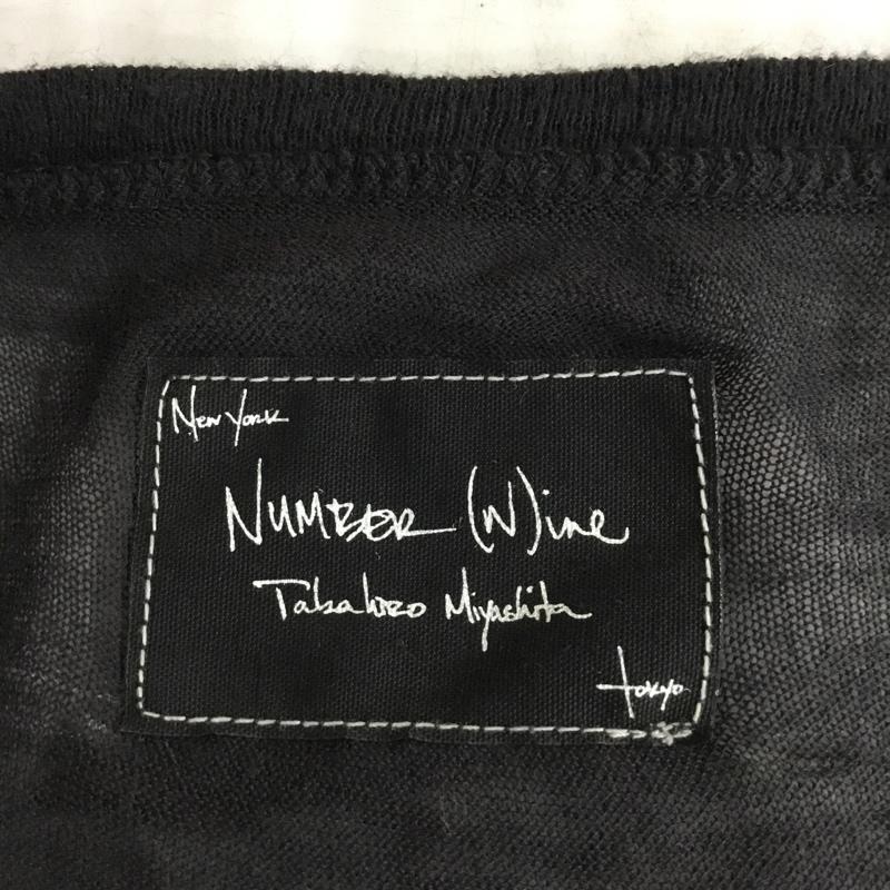 ナンバーナイン NUMBER (N)INE Tシャツ 半袖 Brads期 Vネック 2 ロゴ、文字 黒 / ブラック /  メンズ USED 古着 中古 10119769