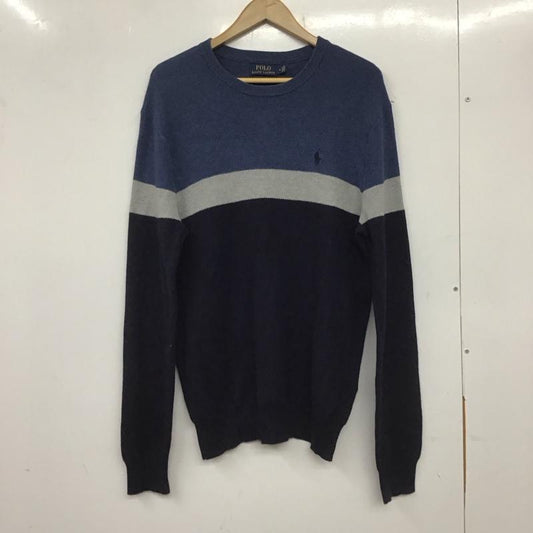 ポロラルフローレン POLO RALPH LAUREN ニット、セーター 長袖 長袖ニットカットソー クルーネック セーター M ボーダー柄 マルチカラー / マルチカラー /  メンズ USED 古着 中古 10138916