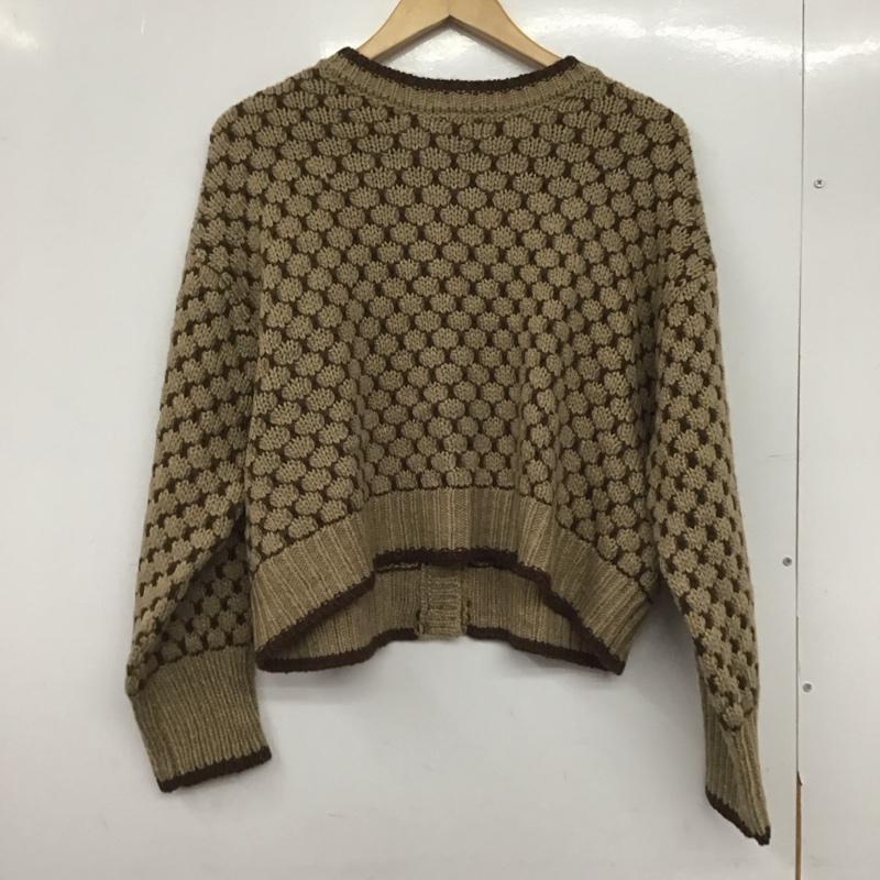 ローリーズファーム LOWRYS FARM カーディガン 長袖 LF621346NT 2WAY柄ショートニットプルオーバーカーディガン 前後着 FREE  ベージュ / ベージュ / X 茶 / ブラウン /  レディース USED 古着 中古 10146383