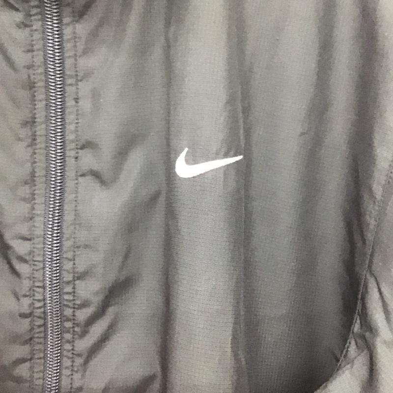 ナイキ NIKE ジャケット、上着 ジャケット、ブレザー ジップアップナイロンジャケット スタンドネックジャケット スポーツウェア L ロゴ、文字 黒 / ブラック /  メンズ USED 古着 中古 10136796