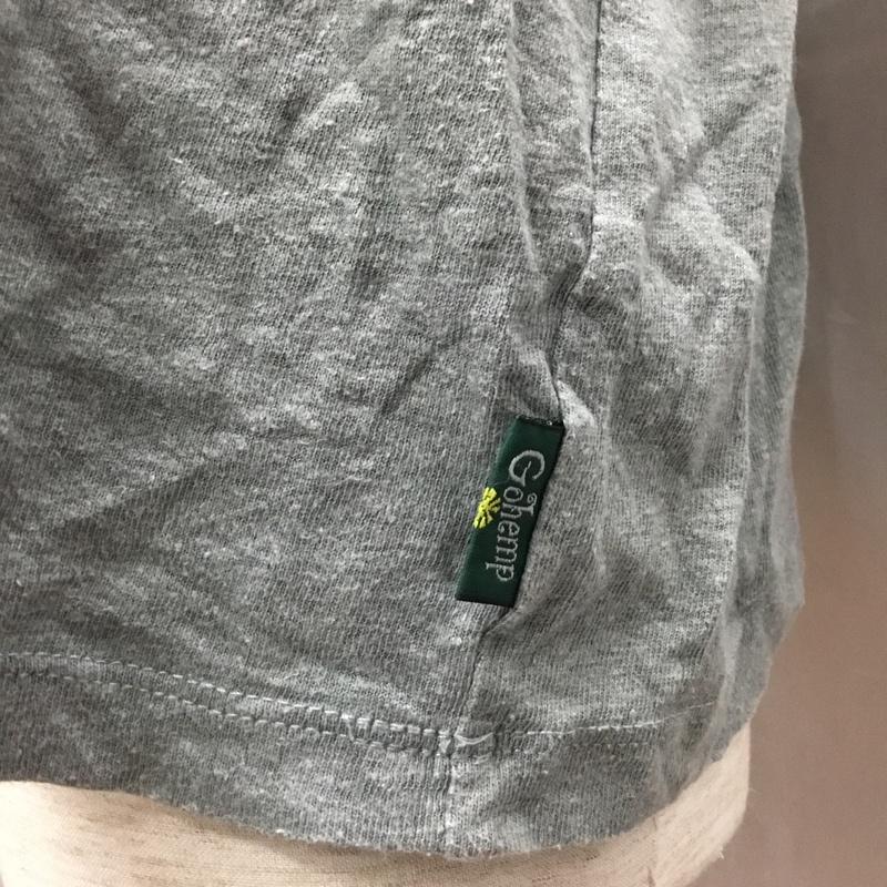 ゴーヘンプ GOHEMP Tシャツ 半袖 クルーネック 胸ポケット オーガニックコットン L 無地 灰 / グレー /  メンズ USED 古着 中古 10119803