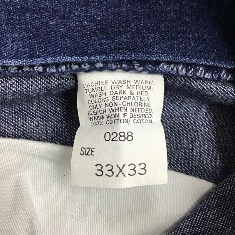 リー Lee パンツ デニム、ジーンズ デニムパンツ ストレートパンツ ワイドパンツ カジュアルパンツ 33インチ 無地 青 / ブルー /  メンズ USED 古着 中古 10116365