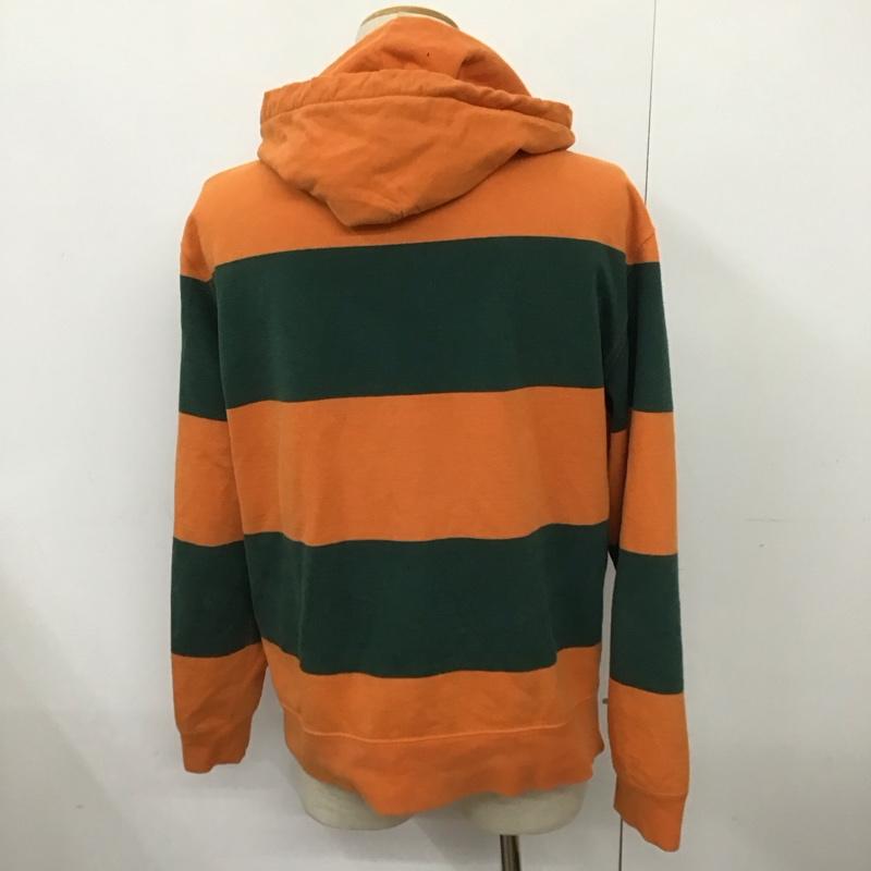 ポロバイラルフローレン Polo by RALPH LAUREN パーカー 長袖 M ボーダー柄 橙 / オレンジ / X 緑 / グリーン /  メンズ USED 古着 中古 10128289