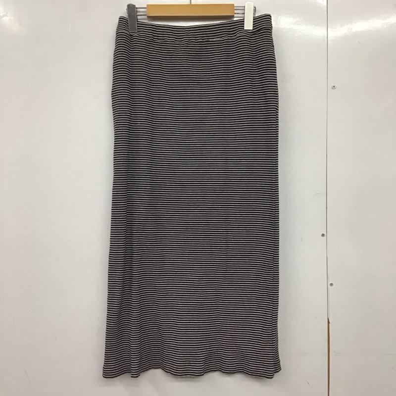スタディオクリップ studio CLIP スカート ロングスカート ロングスカート タイトスカート ストレッチ L ボーダー柄 白 / ホワイト / X 黒 / ブラック /  レディース USED 古着 中古 10145421
