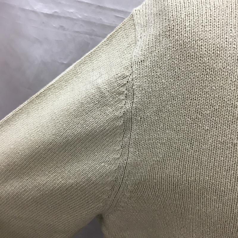ブルックスブラザーズ BROOKS BROTHERS ニット、セーター 長袖 コットン リネン 綿麻 Vネック M 無地 ベージュ / ベージュ /  メンズ USED 古着 中古 10112881
