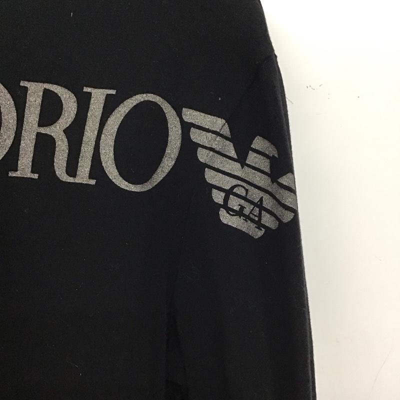 エンポリオアルマーニ EMPORIO ARMANI カットソー 長袖 長袖カットソー プリントカットソー クルーネック L ロゴ、文字 黒 / ブラック /  メンズ USED 古着 中古 10136157