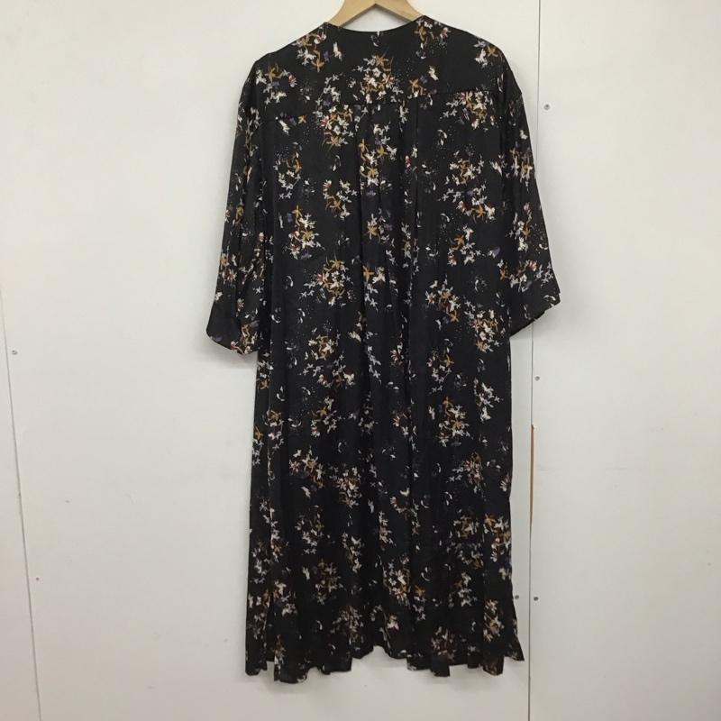 レプシィム LEPSIM カーディガン 七分袖 LP070216AD ロングカーディガン ガウン FREE 花柄 黒 / ブラック /  レディース USED 古着 中古 10142233