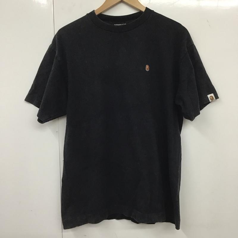 ベイプ BAPE Tシャツ 半袖 半袖カットソー プリントTシャツ クルーネックカットソー L ロゴ、文字 黒 / ブラック /  メンズ USED 古着 中古 10132610