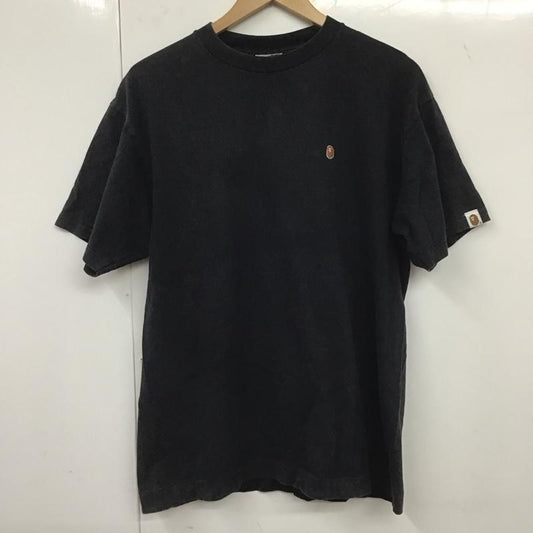 ベイプ BAPE Tシャツ 半袖 半袖カットソー プリントTシャツ クルーネックカットソー L ロゴ、文字 黒 / ブラック /  メンズ USED 古着 中古 10132610