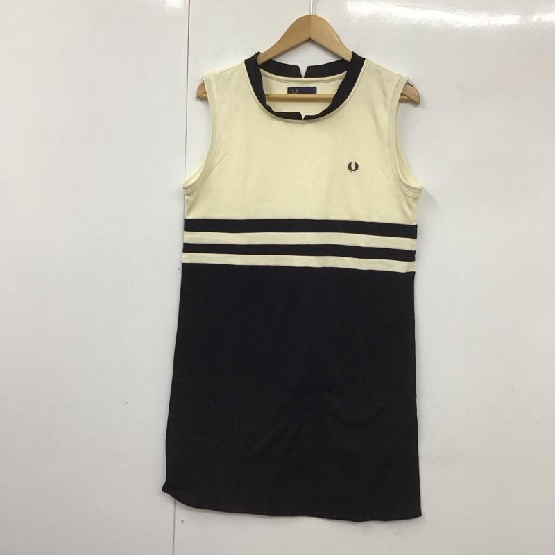 フレッドペリー FRED PERRY ワンピース ミニスカート M 無地 アイボリー / アイボリー / X 黒 / ブラック /  レディース USED 古着 中古 10130331