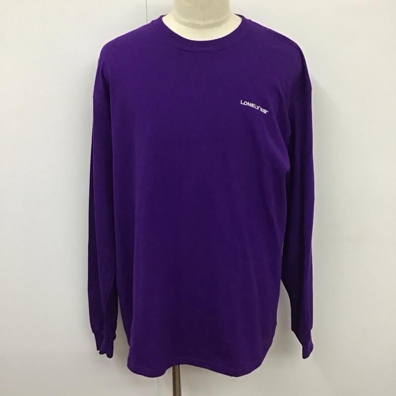 ロンリー LONELY論理 カットソー 長袖 長袖カットソー クルーネックカットソー ロングスリーブカットソー プリントTシャツ XL ロゴ、文字 紫 / パープル /  メンズ USED 古着 中古 10115608