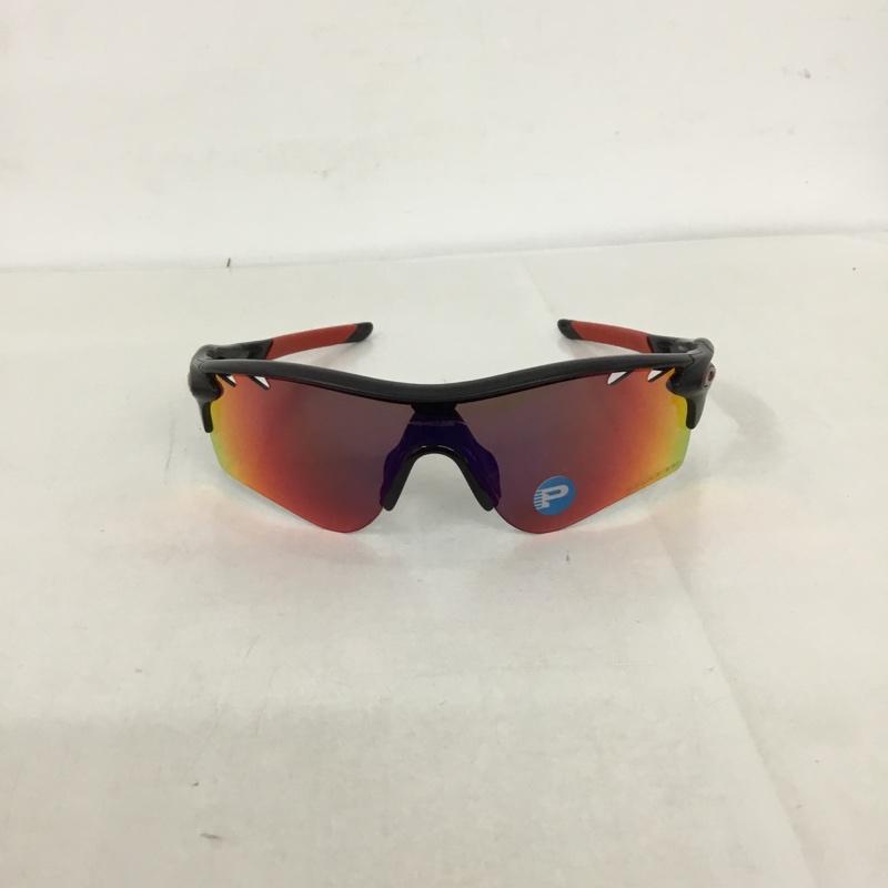 オークリー OAKLEY めがね・サングラス サングラス OO9181-23 131 RADARLOCK ミラーレンズ スポーツサングラス 箱有 ロゴ、文字 黒 / ブラック / X 赤 / レッド /  メンズ USED 古着 中古 10129366