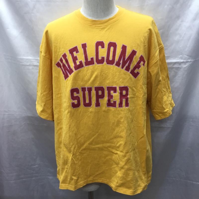 ミシママート MISHIMA MART カットソー 半袖 L ロゴ、文字 黄 / イエロー /  メンズ USED 古着 中古 10114114