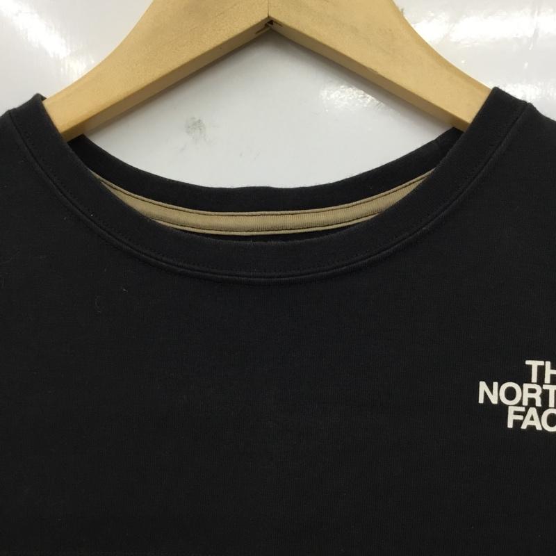 ザノースフェイス THE NORTH FACE Tシャツ 半袖 NTJ32152 ショートスリーブブロックドティー 半袖カットソー プリントTシャツ 150cm ロゴ、文字 黒 / ブラック / X 茶 / ブラウン /  ボーイズ USED 古着 中古 10110023
