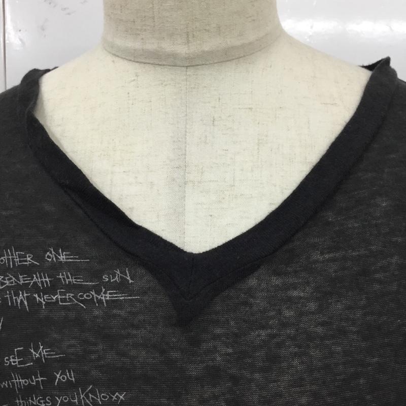 ナンバーナイン NUMBER (N)INE Tシャツ 半袖 Brads期 Vネック 2 ロゴ、文字 黒 / ブラック /  メンズ USED 古着 中古 10119769