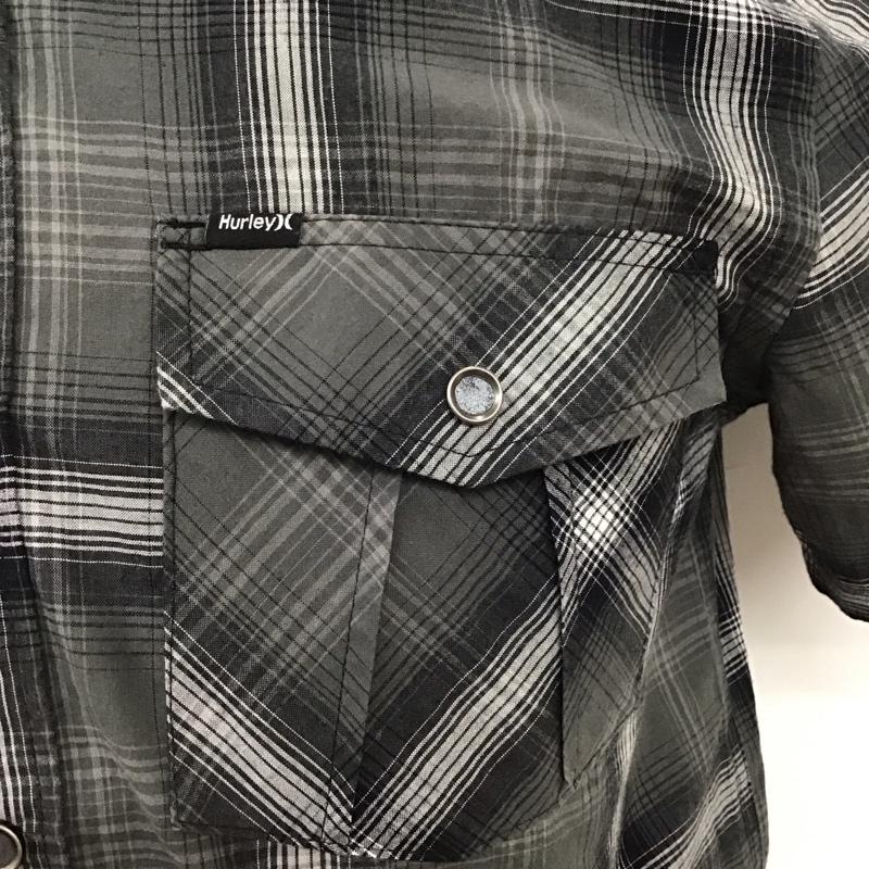 ハーレー Hurley シャツ、ブラウス 半袖 ワークシャツ ウエスタンシャツ S チェック ダークグレー / ダークグレー / X 白 / ホワイト / X 黒 / ブラック /  メンズ USED 古着 中古 10114610