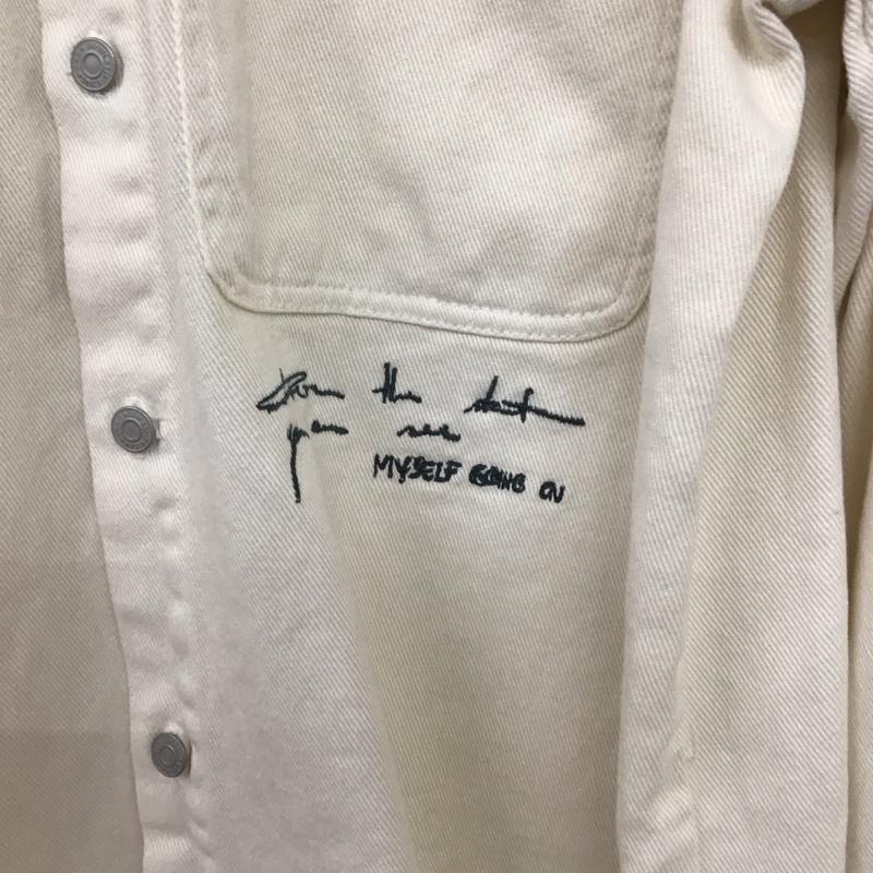 ザラ ZARA シャツ、ブラウス 長袖 長袖シャツ 無地シャツ カラーシャツ L 刺繍 白 / ホワイト /  メンズ USED 古着 中古 10133508