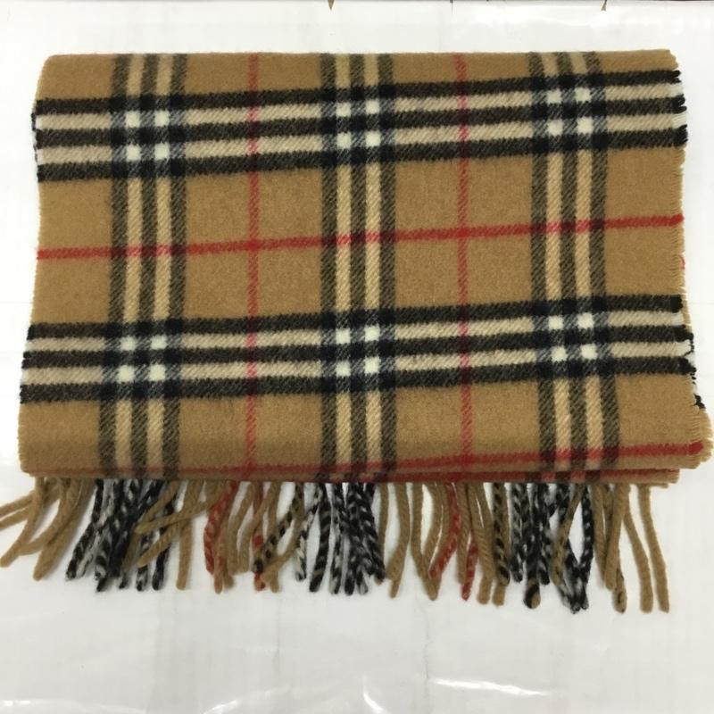 バーバリーズ BURBERRYS マフラー マフラー ウール ノバチェック フリンジ ロゴ、文字 ベージュ / ベージュ / X 白 / ホワイト / X 黒 / ブラック / X 赤 / レッド /  メンズ USED 古着 中古 10113648