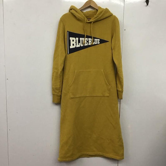 ブルーブルー BLUE BLUE ワンピース ロングスカート スウェットワンピース パーカーワンピース 裏起毛 ロゴ、文字 マスタード / マスタード /  レディース USED 古着 中古 10143081