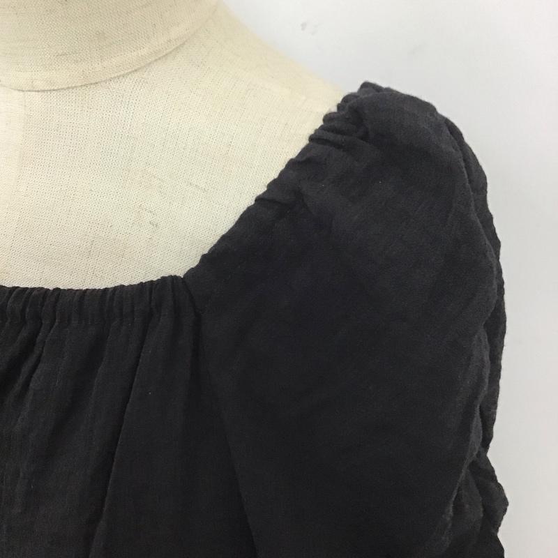 ローリーズファーム LOWRYS FARM カットソー 半袖 lf622080tk 半袖カットソー ワイドネックカットソー フレアカットソー FREE 無地 黒 / ブラック /  メンズ USED 古着 中古 10113046