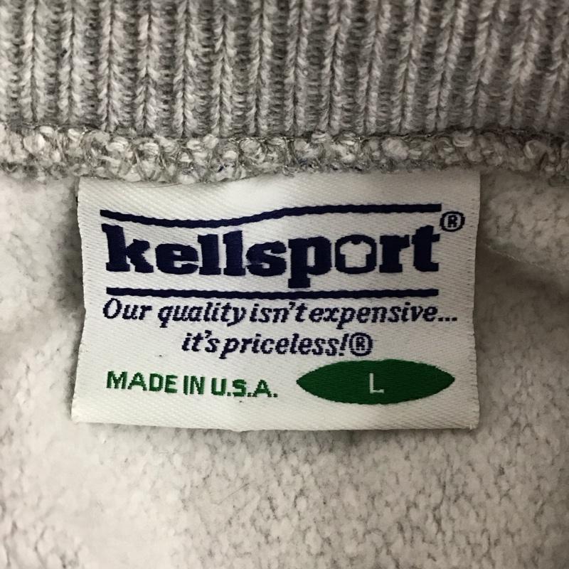 ケルスポーツ KELLSPORT トレーナー 長袖 長袖トレーナー スウェット クルーネック リブスウェットカットソー 90s usa製 L ロゴ、文字 灰 / グレー /  メンズ USED 古着 中古 10124848