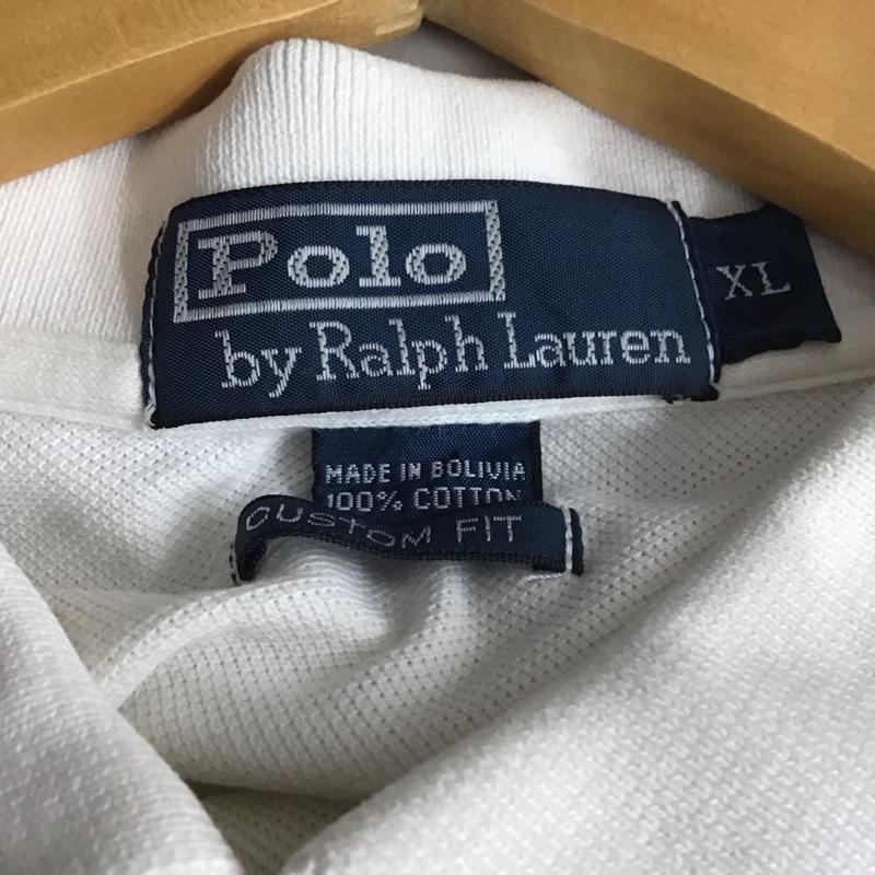 ポロバイラルフローレン Polo by RALPH LAUREN ポロシャツ 半袖 半袖ポロシャツ カラーシャツ 半袖カットソー XL ロゴ、文字 白 / ホワイト /  メンズ USED 古着 中古 10151368