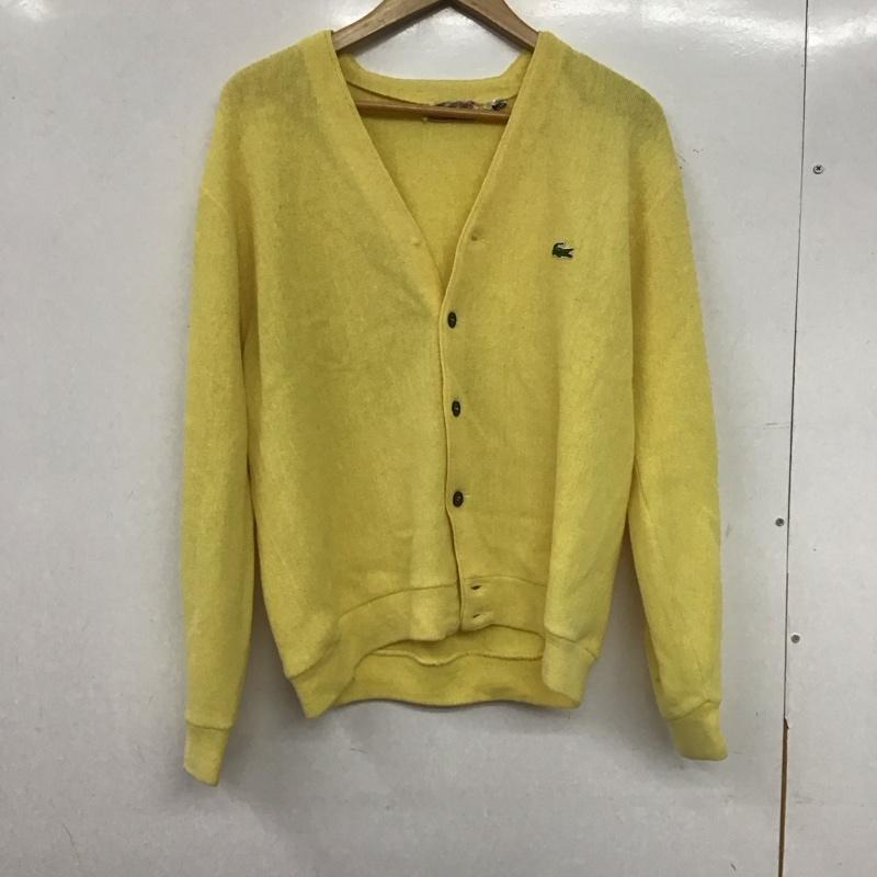 ラコステ LACOSTE カーディガン 長袖 長袖カーディガン 前ボタン ニットカーディガン ロゴ、文字 黄 / イエロー /  メンズ USED 古着 中古 10145039