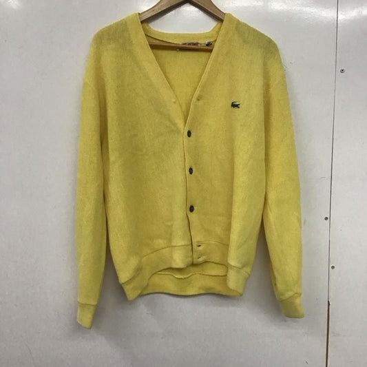 ラコステ LACOSTE カーディガン 長袖 長袖カーディガン 前ボタン ニットカーディガン ロゴ、文字 黄 / イエロー /  メンズ USED 古着 中古 10145039