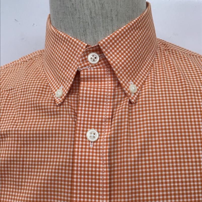 エルエルビーン L.L.Bean シャツ、ブラウス 半袖 ボタンダウン 胸ポケット S チェック 白 / ホワイト / X 橙 / オレンジ /  メンズ USED 古着 中古 10111864
