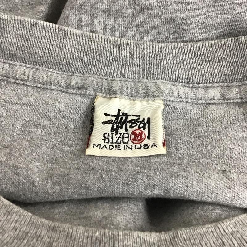 ステューシー STUSSY Tシャツ 半袖 90年代 クルーネック M ロゴ、文字 灰 / グレー /  メンズ USED 古着 中古 10107640