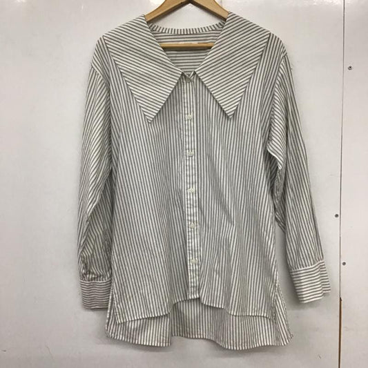 ローリーズファーム LOWRYS FARM シャツ、ブラウス 長袖 FREE ストライプ 白 / ホワイト / X 黒 / ブラック /  レディース USED 古着 中古 10137189