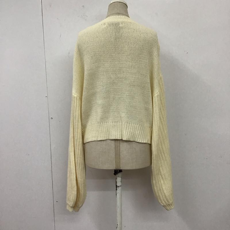 アンクルージュ ANKROUGE カーディガン 長袖 長袖ニットカーディガン リブニットカーディガン 前ボタン M 総柄 白 / ホワイト /  レディース USED 古着 中古 10118247